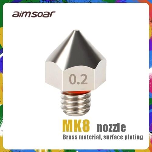 3D Printer Parts Accessories extruder nozzle Brass Surface Electroplating Nozzle 0.2/0.3/0.4/0.5mm Nozzle for 1.75mm filament
