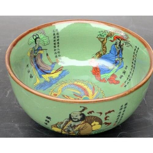 Antique Old Chinese porcelain bowl,8 fairies,Home Decoration,handmade crafts/Collection,Free shipping