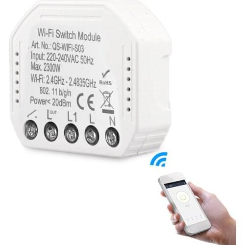 WiFi Intelligent Switch Module Intelligent Light Switch DIY Breaker Module APP Remote Controls Compatible for Alexa Google Home