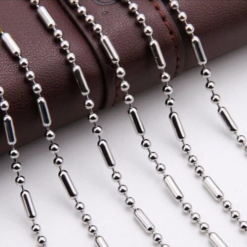 10/20/50/100 Meters 1.5/2/2.4/3mm Wide 316L Stainless Steel New Style Beads Chain Jewelry Finding /Marking Chain Wholesale price