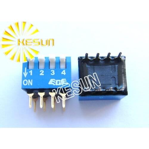100% Original EPG104 EPG104A 4P 2.54mm Gold Plated Piano Keyboard Blue DIP Switch EPG104AZ x 100PCS