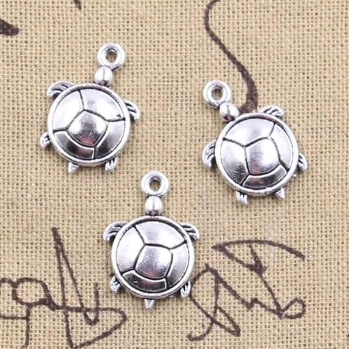 12pcs Charms Tortoise Turtle Sea 22x15mm Antique Silver Color Pendants Making DIY Handmade Tibetan Finding Jewelry