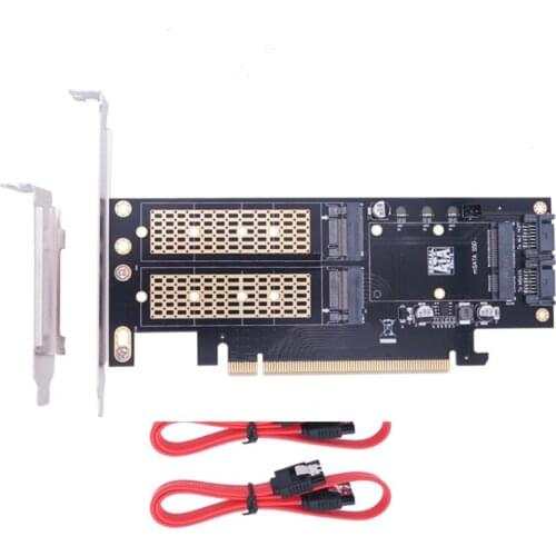 3 in 1 M.2 and mSATA SSD Adapter Card for M.2 NVME SSD to PCIE Adapter, mSATA to SATA Adapter with Aluminum Heat Sink for & LX0B