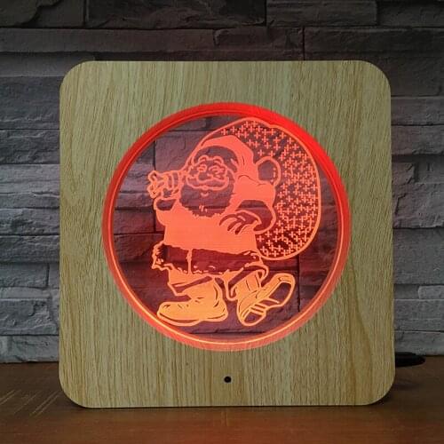Merry Christmas Santa 3D LED Plastic Night Light DIY Customized Lamp Table Lamp Kids Colors Gift Home Decor DropShipping 1617