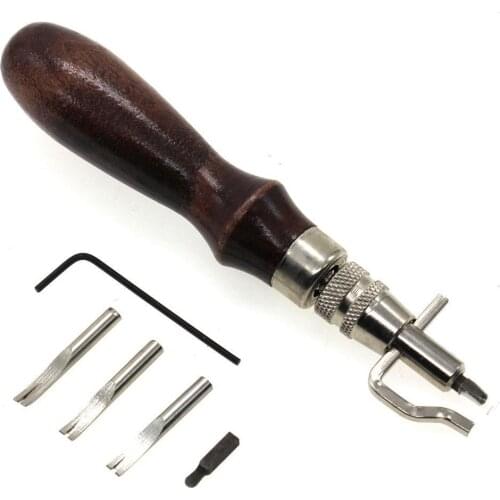 5 in 1 DIY Leather Craft Adjustable Pro Stitching Groover Crease Leather Craft Tools Leather PU tool accessories Set
