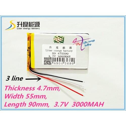 The tablet battery 3.7 v lithium polymer battery 3000 mah 475590 mobile power supply tablet 7 'tablet