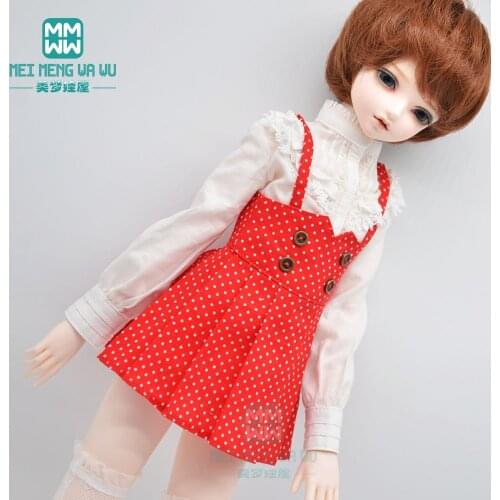 BJD dolls Accessories fits 43-45cm 1/4 MSD MK YOSD fashion Shirts, suspender skirts, stockings, leather shoes