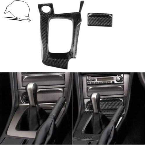 For Nissan Skyline GTR R34 V·spec BNR34 Accessories Carbon Fiber Car Gearbox Gear Shift Panel Surround Modified Replacement Kit