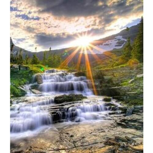 Diamond Painting 5D DIY Landscape Painting Waterfall Scenery Picture Square/Round Diamond Cross Stitch Decorative Gift WG3113