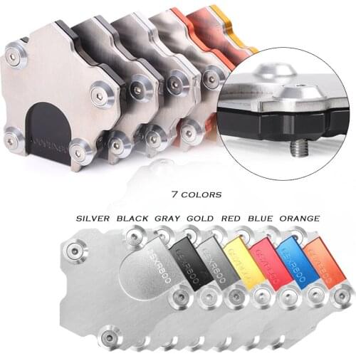 Aluminum Motorcycle Kickstand Sidestand Foot Side Stand Extension Pad Base Plate Cover Enlargement For Suzuki GSXR600 GSX-R 600