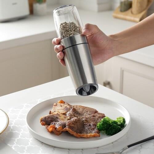 Automatic Salt & Pepper Grinder Gravity Electric Spice Mill Adjustable Spices Grinder With LED Light Kitchen Device Kitchenware