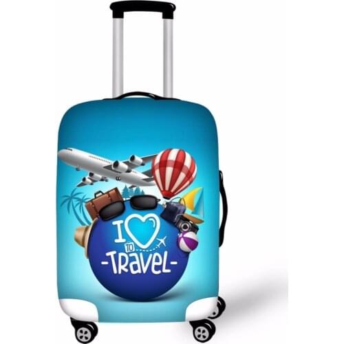 Cover For Suitcase Love Travel 3D Prints luggage Protective Covers Elastic Travel Accessories Trolley Case Cover With Zipper