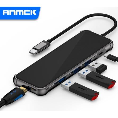 Anmck Usb C Hub Type C to 4K 60HZ HDMI Switcher USB 3.0 Adapter Docking Stations For MacBook Pro Air Laptop USB 2.0 Splitter