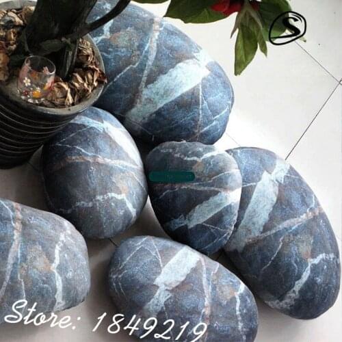 Dorimytrader 6 Pcs Fashion New Emulational Neptune Stone Pillow Room Decoration Plush Soft Giant Stone Shape Cushion Toy DY61077