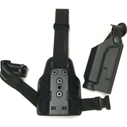 FS Brand Style Colt 1911 Right gun Holster BLACK Tactical Colt Leg Holster with Flashlight Pouch