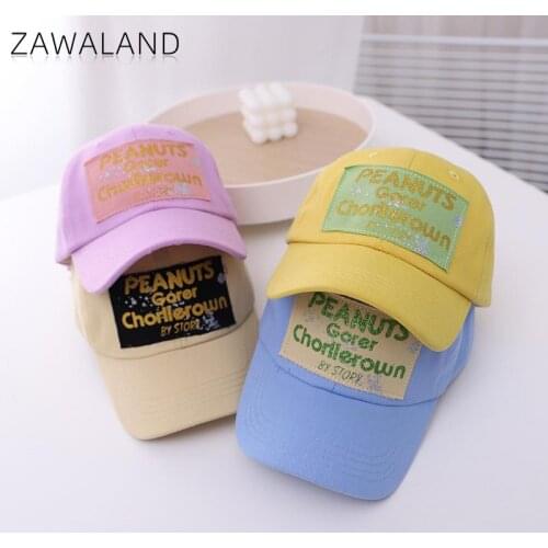 Zawaland 2021 Letter Kids Caps Casual Street Adjustable Hip Hop Hats Fashion Spring Summer Sun Hat Boy Girl Cotton Cap