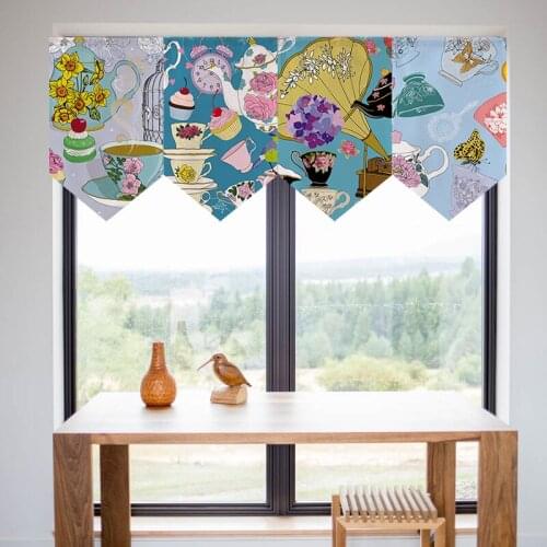 American-Style Short Curtain Partition Curtain Triangular Curtain Kitchen Bedroom Window Decorative Curtain Half Curtain