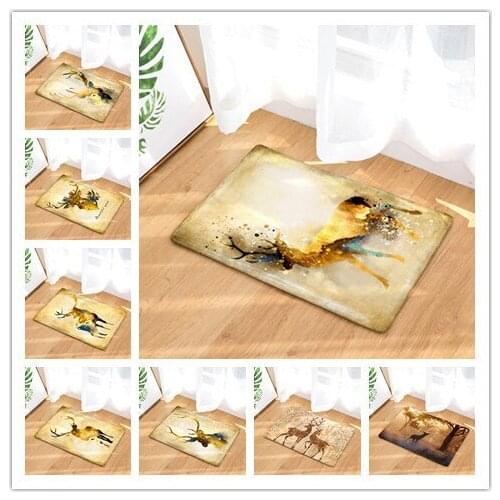 Elk Series Doormat Home Decoration Non-slip Floor Mat Door Mat for Living Room/Bathtoom/Hallway/Outdoor/Christmas Decorative