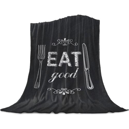 Kitchen Knife Fork Eat Good Soft Warm Coral Fleece Flannel Blankets For Beds Throw Sofa Cover Bedspread Winter Blankets