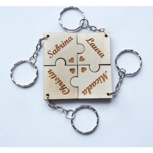 Best Friend Key Chain Set-puzzle piece keychains-Personalized Keychains-Best Friend Gift-Anniversary/Valentine