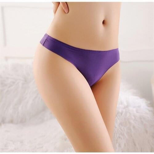 Fashion Seamless Crotch Cotton T-Back Pants Ice Silk One Piece Underwear Invisible Female T-Pants Women Sexy Underwear