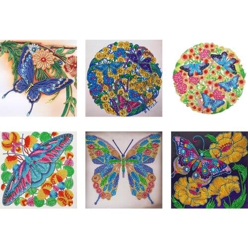 Butterflies Animal Series Diamond Painting Partially Special Shape Drill Decoration Gift Hanging Painting Diamond Painting 30x30