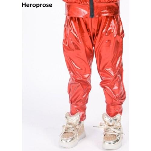 2017 New fashion Kids Adults Hip hop pants dance wear red sweatpants ds costume loose casual female pants pleated harem trousers