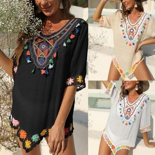 New Asymmetry Swim Cover Up Tunic Beach Dress 2021 Summer Women Beach Wear Boho Swimsuit Ups Orange Dresses Long Pareo Beachwear