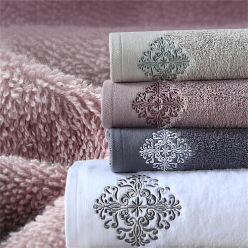 New Luxury Embroidery Adult Face Towels Bathroom 78*35 cm Large Bath Cover Hotel For Home Blanket Decoration Terry Wedding Gift