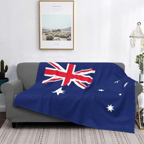 Australian Flag Patriotic Blanket Flannel Autumn/Winter Travel United Lightweight Thin Throw Blankets for Home Office Bedspread