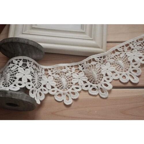 5Yards 6cm High Quality DIY Clothing Guipure Scalloped Water Soluble Sewing Supplies Fabric Handmade Lace Trim For Dresses YY251