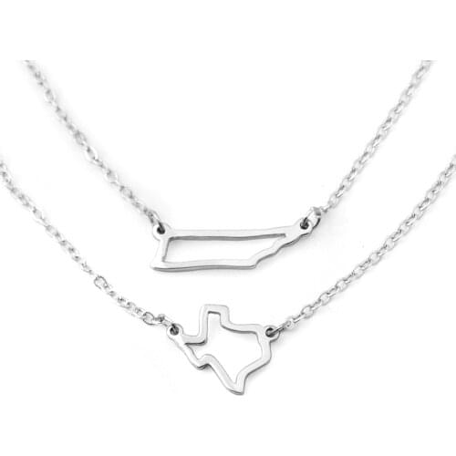 Personalized Two States Necklace Best Friend Necklace Hometown State Jewelry Moving Gift Sister Necklace Girlfriend Gift
