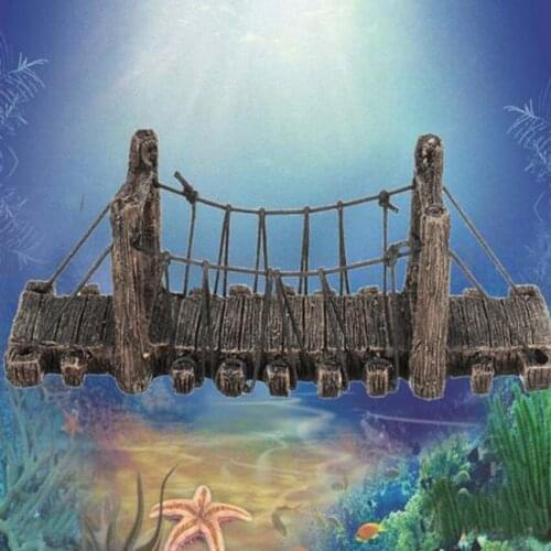 Aquarium Resin Bridge Landscape Fish Tank Ornaments Drawbridge Cave Decor Kit for Fish Tank Ornament Landscaping Decoration