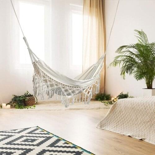 Portable Outdoor Hammock Garden Sports Home Travel Camping Swing Canvas Stripe Hang Bed Hammock Double Double People
