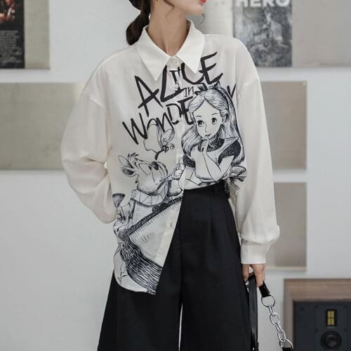Women blouses Tops Cat Printing shirts blouse 2020 Spring Autumn Long Sleeve Blouses Female Blusas Mujer