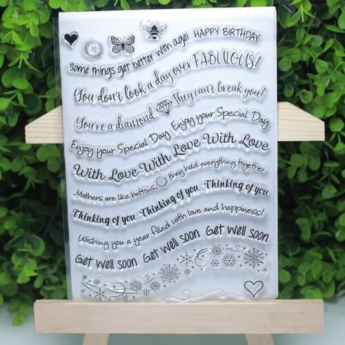 Wavy shape Christmas best wishes transparent clear stamps for Scrapbooking/Card Making/Stamp set stationery decoration supply