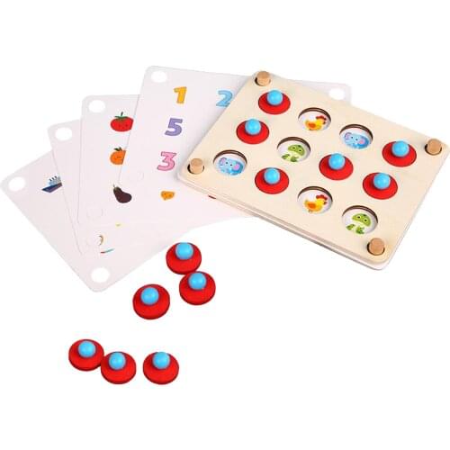 Early Education Puzzle Toys Kids Wooden Memory Matching Chess Game Block Board Games Puzzle childrens Day Gift