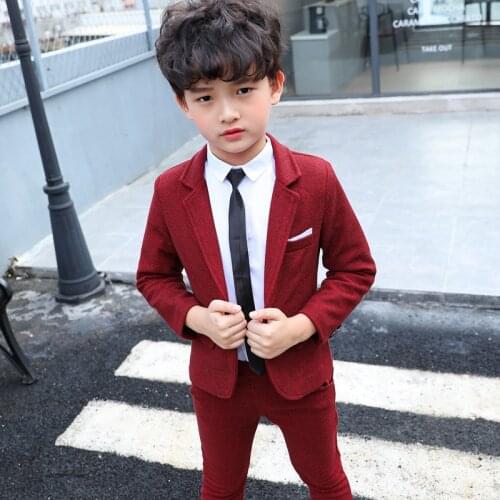 Flower Boys Formal Jacket+Pants 2Pcs Mariage Clothing Set Enfant Kids Wedding Suit Children Gentleman Performance Evening Dress