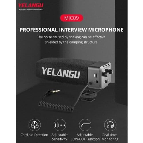 Stereo Camcorder Professional Interview Microphone Built-in Battery Condenser 3.5mm Audio Plug for DSLR Camera VLOG Microfone