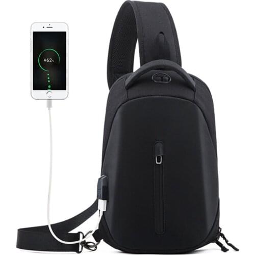 Men Messenger Bags Usb Charging Shoulder Bag Male Waterproof Sling Chest Bag Boy Outdoor Travel Bagpack Cross Body Bags