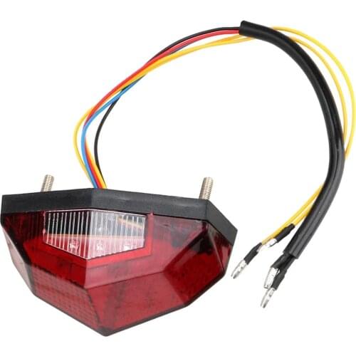 LED Turn Signal Brake Running Smoke Tail Light Turn Signal Lamp Red Shell Fit most Motorcycles