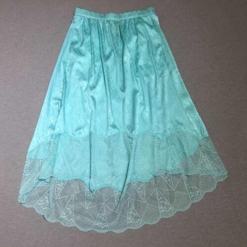 Women Skirt 2021 Summer New Fashion Irregular Silk Lace Half Skirt