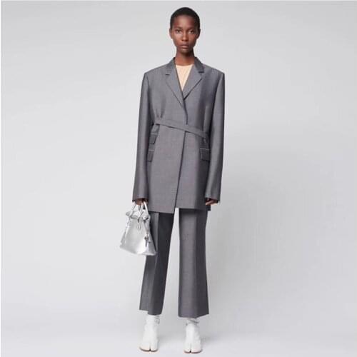 Spring autumn new fashion England style design ins hot popular blazer female professional outerwear with belt jackets F1012