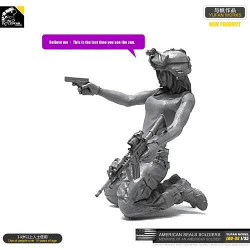 1/35 Resin Kits US Navy SEAL female Resin soldier self-assembled LOO-33