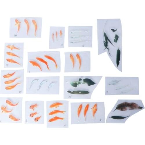 13 Pcs/Set Filling Sticker Epoxy Resin Silicone Mold Materials DIY Jewelry Making Gold Fish Leaf Decoration Filler Self Tool