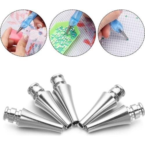 5PCS Diamond Painting Pen Replacement Pen Heads Eco-friendly Alloy Point Drill Pen Heads DIY Embroidery Crafts Reusable Tool