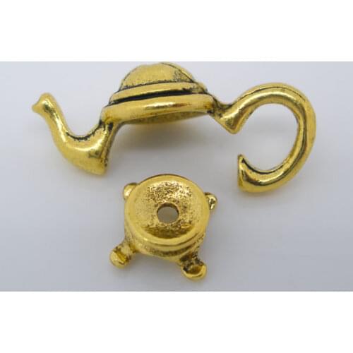 8SEASONS 10Sets golden tone Teapot Bead Cap Set Findings 21x9mm Hot new