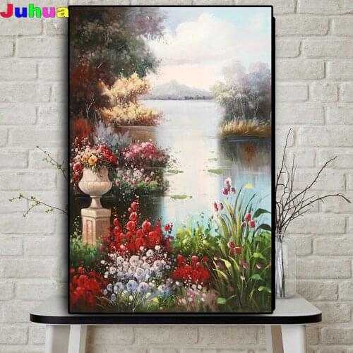 Garden Landscape Diamond Embroidery Full Square/round Drill DIY Diamond Painting mosaic art Home Decor wall Picture