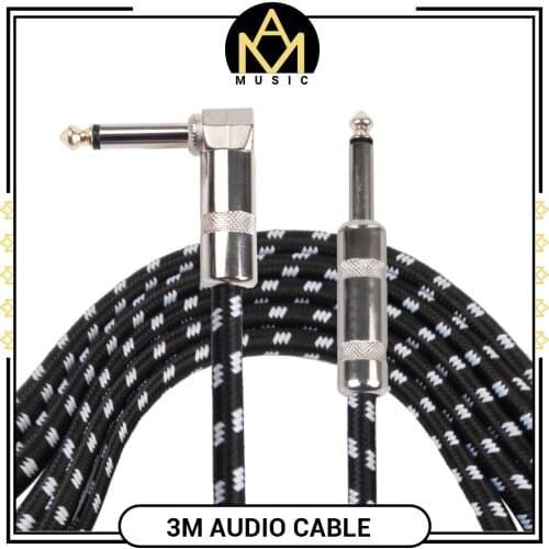 Electric Guitar Audio Cable 3M Bass Guitarra Cable Jack Cord 1/4 Inch Straight to Angle Plug Cable