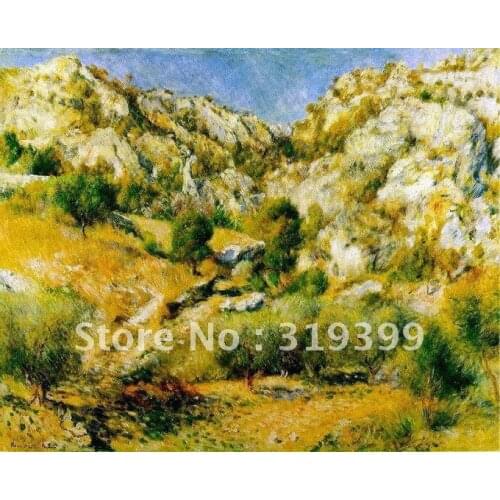Free DHL Shipping,100% handmade,Oil Painting Reproduction on linen canvas,rocky craigs at lestaque By Pierre Auguste Renoir